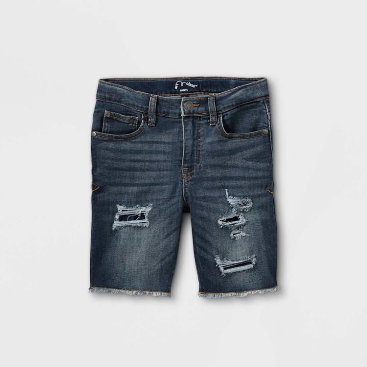 Boys' Destructed Jean Shorts - Art Class Dark Wash