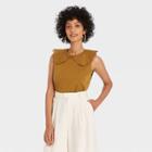 Women's Collared Muscle T-shirt - A New Day Brown