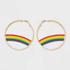 Target Rainbow Detail Hoop Earrings - Wild Fable Gold, Women's