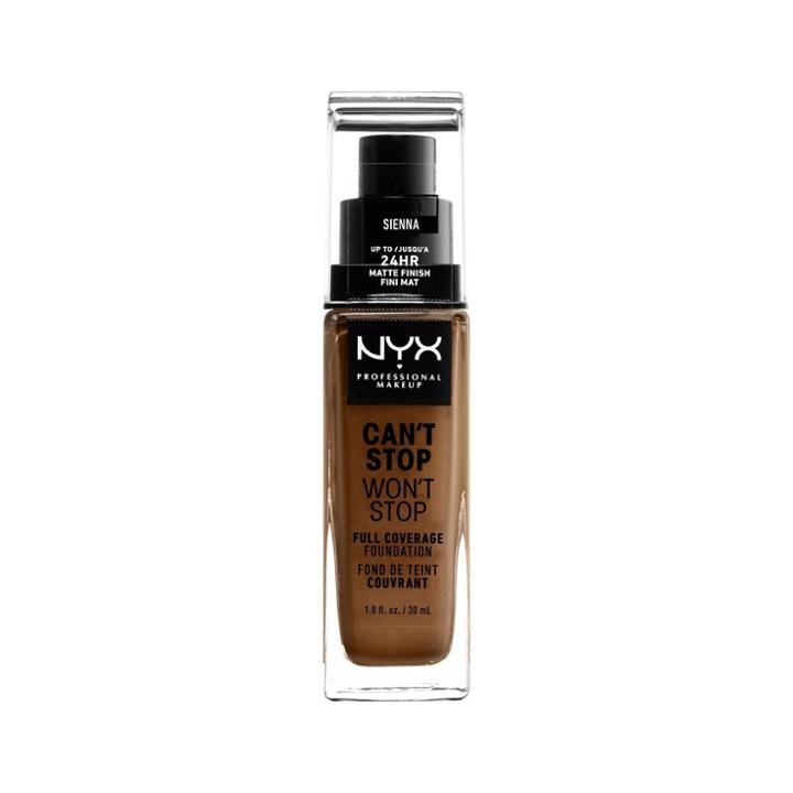 Nyx Professional Makeup Can't Stop Won't Stop Full Coverage Foundation Sienna - 1.3 Fl Oz, Adult Unisex