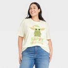 Women's Star Wars Plus Size Grogu Short Sleeve Graphic T-shirt - Off-white