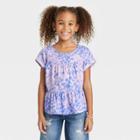 Girls' Short Sleeve Tiered Woven Shirt - Cat & Jack