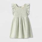 Toddler Girls' Smocked Puff Sleeve Dress - Cat & Jack Green