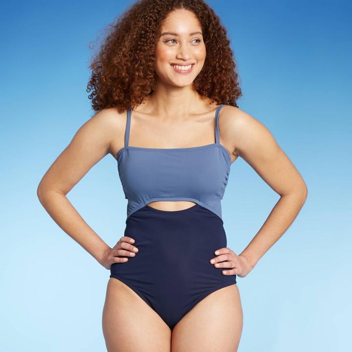 Women's Colorblock Medium Coverage One Piece Swimsuit - Kona Sol Navy