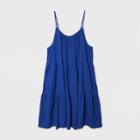Women's Plus Size Sleeveless Tiered Short Dress - Universal Thread Blue