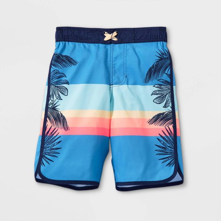 Plusboys' Colorblock Swim Trunks - Cat & Jack M Husky, Blue/pink/blue