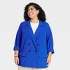 Women's Plus Size Essential Blazer - A New Day Blue
