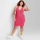 Women's Plus Size Sleeveless Sweater Knit Dress - Wild Fable Vibrant Pink