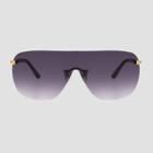 No Brand Women's Polarized Shield Plastic Metal Combo Sunglasses - Black/gold, Women's, Size: Small, Black/gold/grey