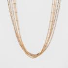 Target Multi Row Choker With Mixed Chain And Stone Necklace - Gold