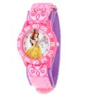 Girls' Disney Belle Pink Plastic Time Teacher Watch - Pink