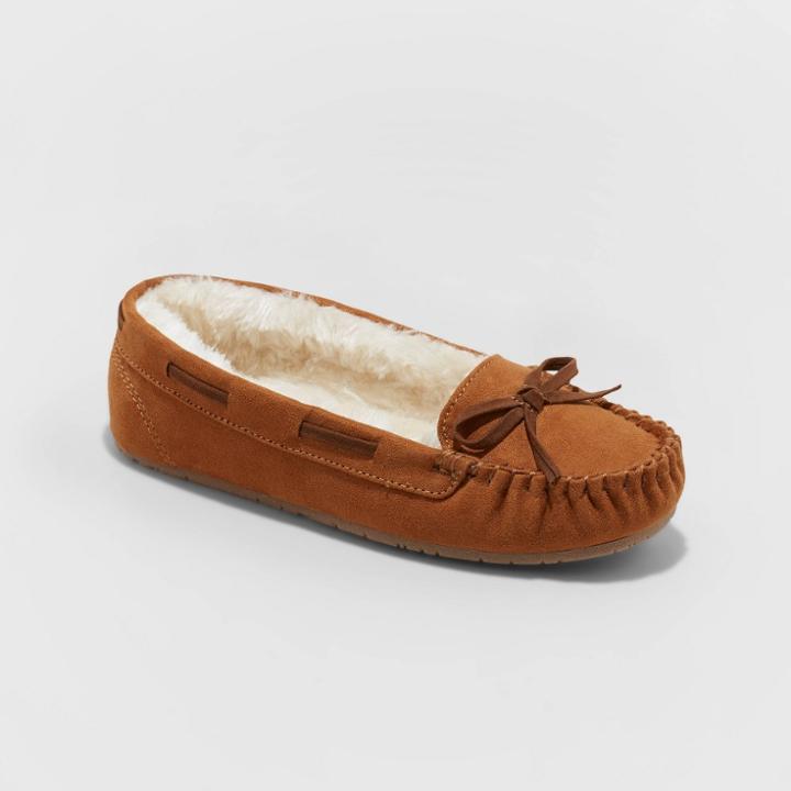 Girls' Cadi Moccasin Slippers - Cat & Jack Dark Chestnut
