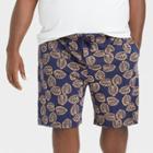 Men's Big & Tall 9 Yellow Leaf Print Knit Pajama Shorts - Goodfellow & Co Navy Blue