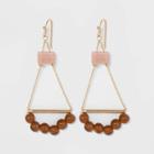 Dangle Drop Earrings - A New Day Blush Pink, Women's
