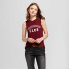 Women's Heartbreakers Club Graphic Tank Top Burgundy L - Modern Lux (juniors'), Size:
