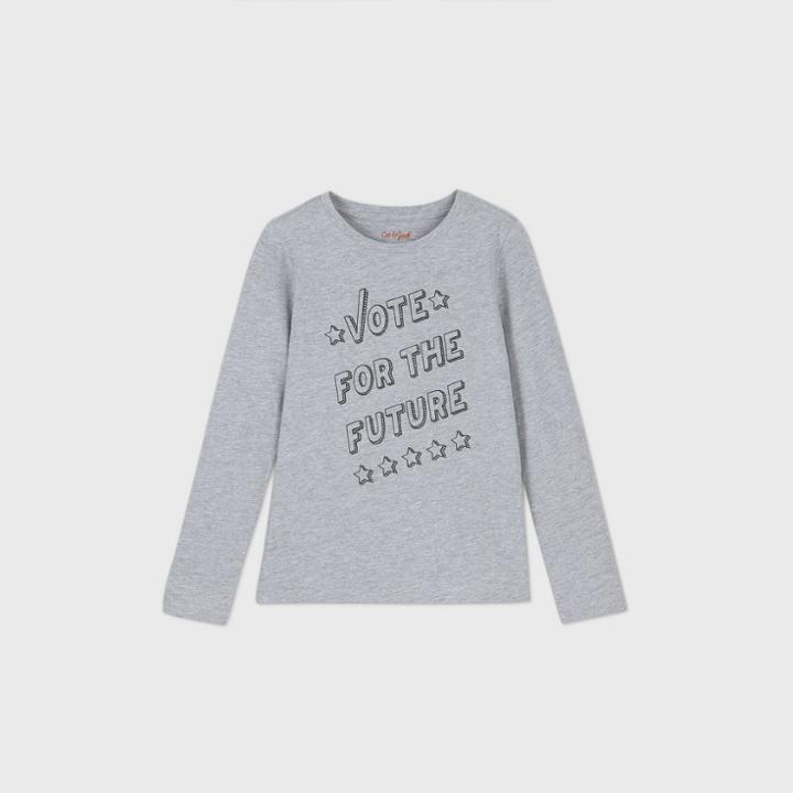 Girls' Long Sleeve 'vote For The Future' Graphic T-shirt - Cat & Jack Gray
