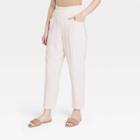 Women's High-rise Tapered Ankle Pull-on Pants - A New Day Cream