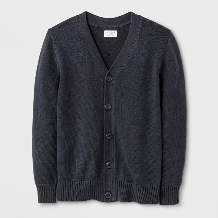 Boys' V-neck Uniform Cardigan - Cat & Jack Charcoal Gray Xs, Boy's, Grey