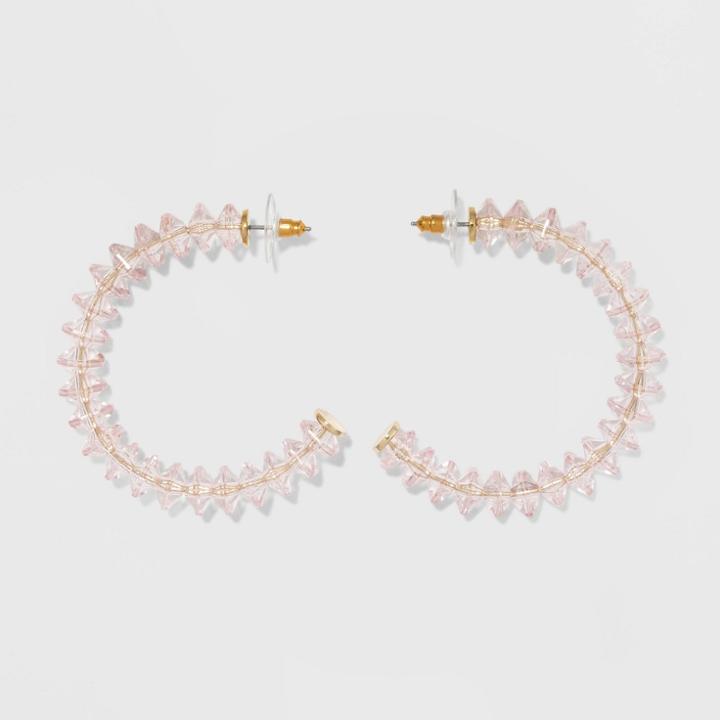 Sugarfix By Baublebar Clear Acrylic Hoop Earrings - Blush Pink, Girl's