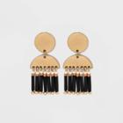 Thread Seed Bead Linear Earrings - Universal Thread Black