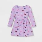 Toddler Girls' Knit Long Sleeve Dress - Cat & Jack Purple