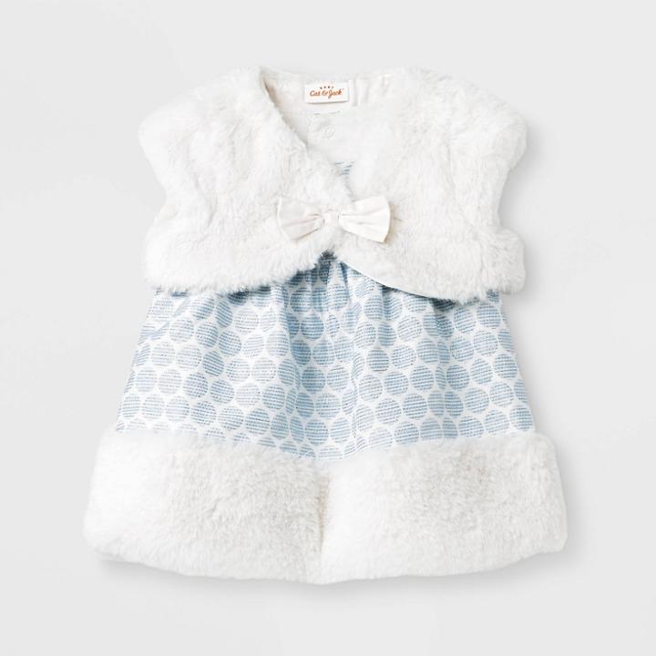 Baby Girls' Jacquard Dress - Cat & Jack Blue/white Newborn, Girl's