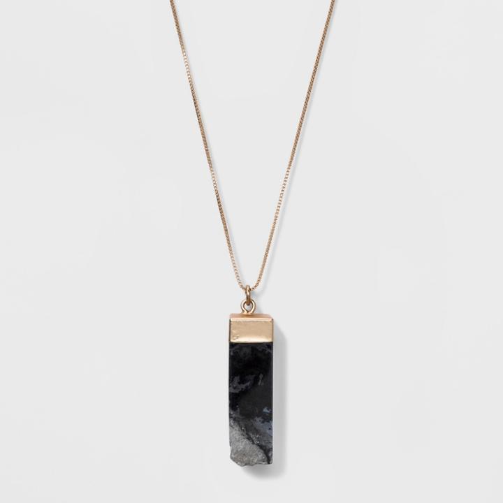 Semi Precious Long Pendant Necklace - Universal Thread Brown, Brown/light