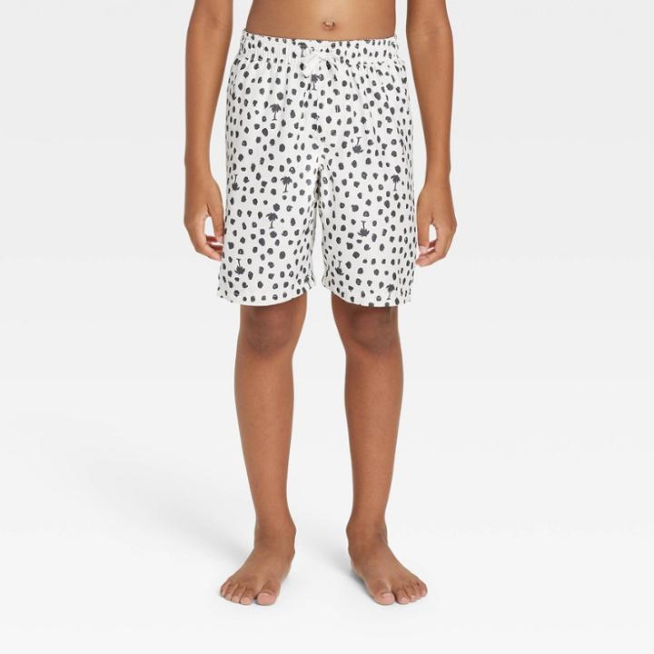 Boys' Palm Dot Swim Shorts - Cat & Jack White