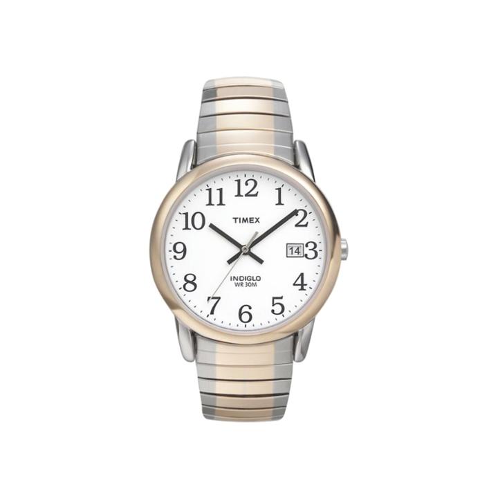 Men's Timex Easy Reader Expansion Band Watch - Two Tone T2h311jt, White