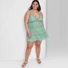 Women's Plus Size Sleeveless Triangle Cup Tiered Airy Dress - Wild Fable