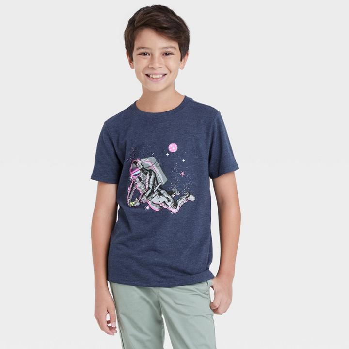 Boys' Astronaut Gamer Graphic Short Sleeve T-shirt - Cat & Jack Navy