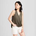 Women's Wrap Front Tank - Universal Thread Olive (green)