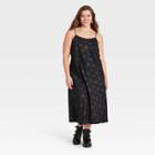 Women's Plus Size Jacquard Slip Dress - A New Day Black