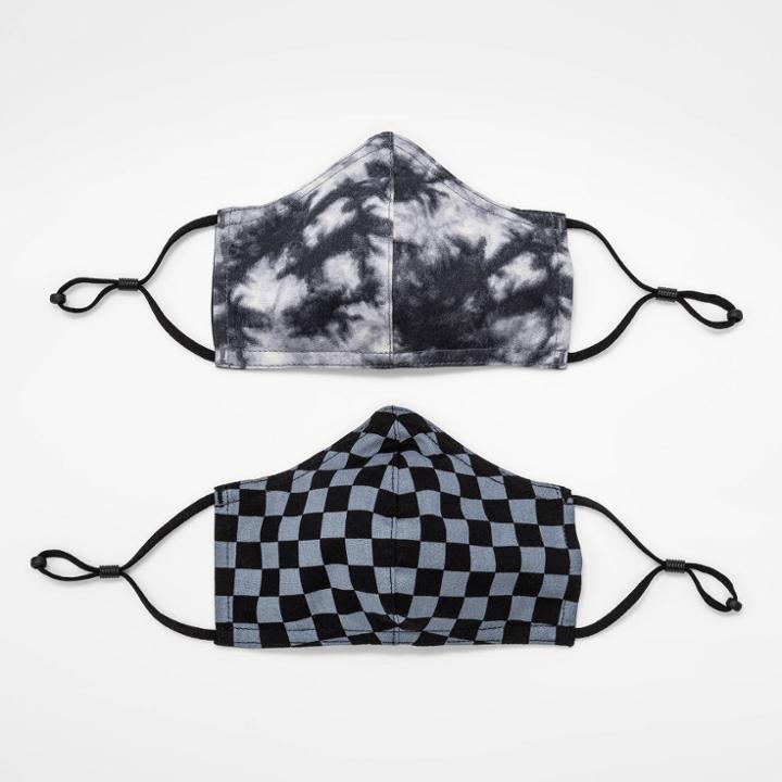 Kids' 2pk Checked Tie-dye Mask - Cat & Jack Charcoal Gray