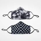 Kids' 2pk Checked Tie-dye Mask - Cat & Jack Charcoal Gray