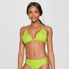 Women's Ribbed Triangle Bikini Top - Mossimo Hot Lime (green) D/dd Cup