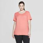 Women's Plus Size Short Sleeve Draped T-shirt - C9 Champion Papaya Red