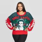 Women's Elf Omg Santa Plus Size Graphic Sweater (juniors') - Red/green 3x, Women's,