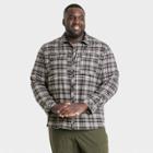 Men's Big Woven Button Long Sleeve Athletic Top - All In Motion Black