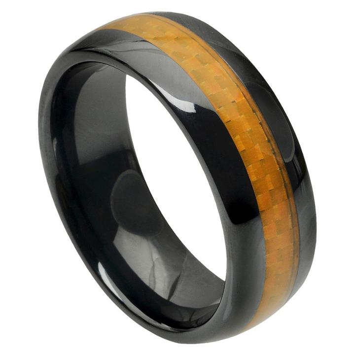Men's Daxx Ceramic Band With Carbon Fiber Inlay - Black/cognac