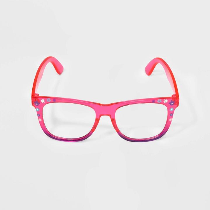 Girls' Encanto Blue Light Square Glasses - Pink