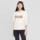 Grayson Threads Women's Happy Graphic Sweatshirt (juniors') - Cream Xxl, Women's, Beige
