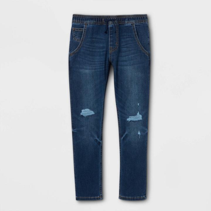 Boys' Super Stretch Jogger Fit Jeans - Cat & Jack Dark Wash