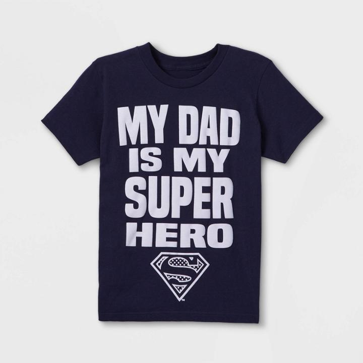 Warner Bros. Boys' Superman Father's Day Short Sleeve Graphic T-shirt - Blue