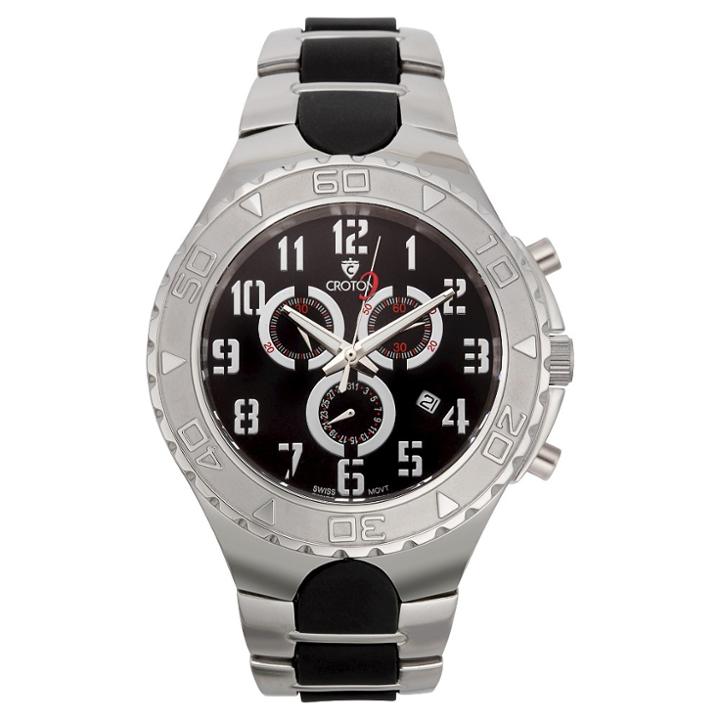 Men's Croton Analog Watch - Two Tone Black Dial