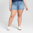Women's Plus Size Midi Jean Shorts - Universal Thread Light Wash