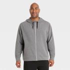 Men's Big & Tall Soft Gym Full Zip Hoodie - All In Motion Gray