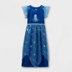 Girls' Disney Frozen Elsa Midnight Snowflakes Printed Nightgown - Blue
