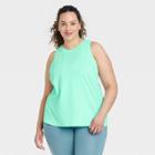 Women's Plus Size Essential Racerback Tank Top - All In Motion Aqua Blue