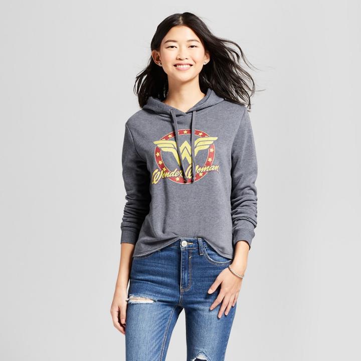 Warner Brothers Women's Wonder Woman Graphic Hoodie (juniors') - Navy